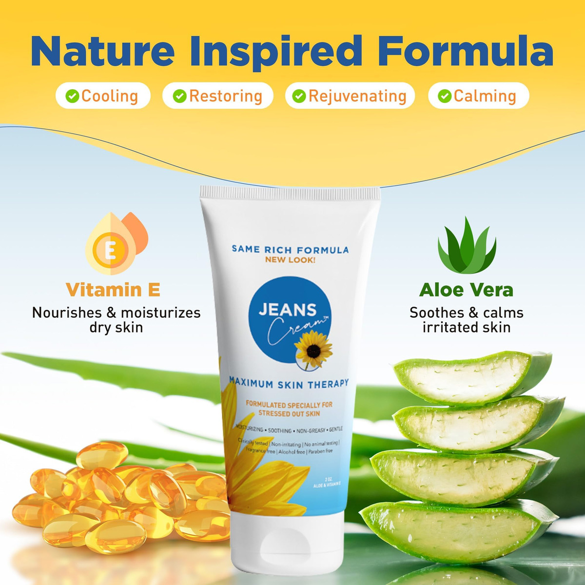 Creme De Terapia De Pele Máxima Jeans Com Aloe E Vitamina E. - Imagem 3