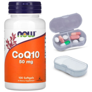 Coenzima Coq10 Now Foods + Vit E 100soft + Porta Cápsulas