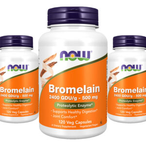 Bromelaína 500mg Now Foods 2400gdu/g 120veg Caps 3un Sabor Sem Sabor