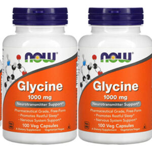 Glicina 1000mg Now Foods Glycine 100 Veg Caps 4un Sabor Sem Sabor