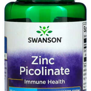 Picolinato De Zinco 22mg Swanson 60 Caps Importado