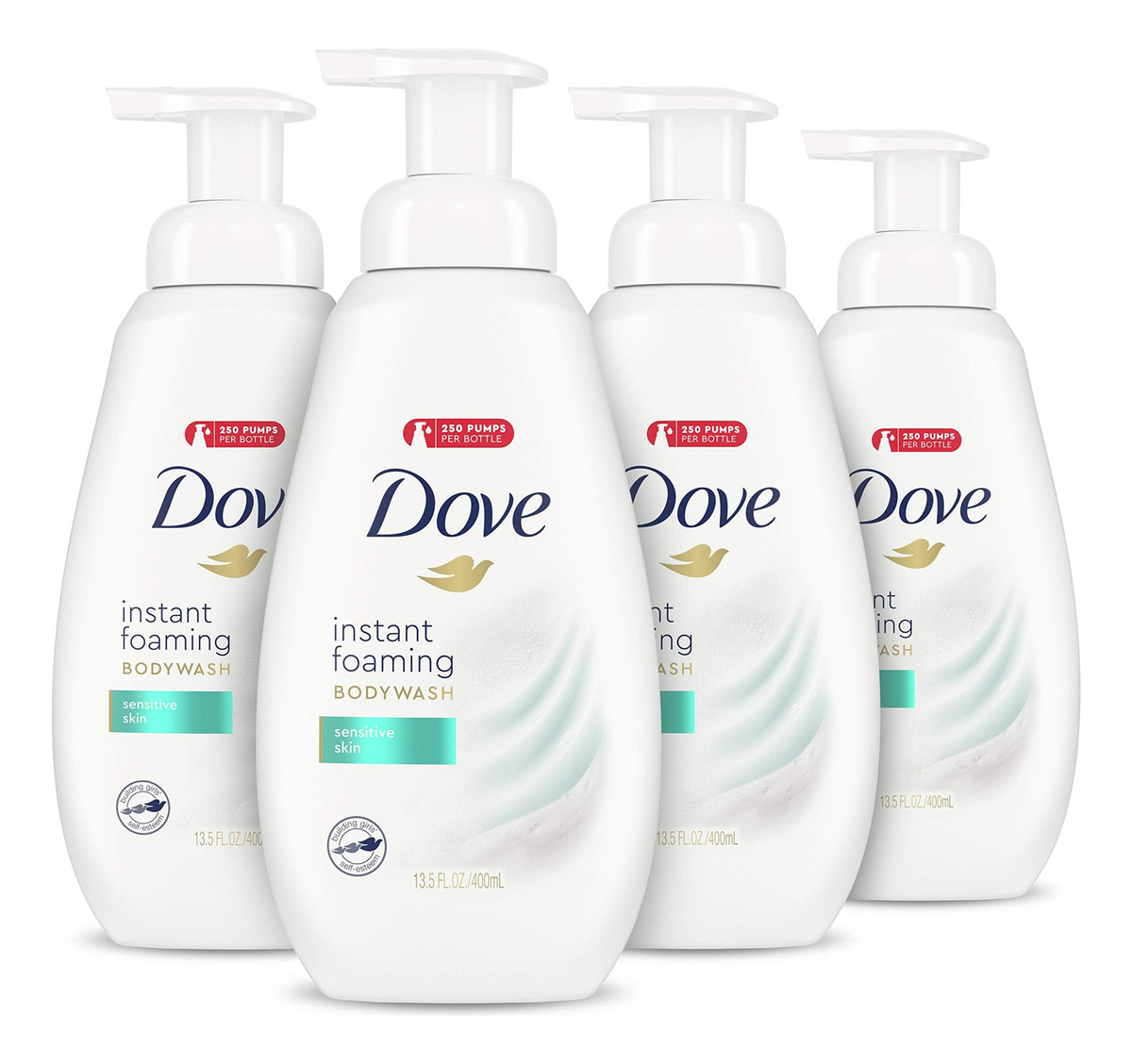 Sabonete Líquido Dove Instant Foaming 400 Ml, Pacote Com 4 P