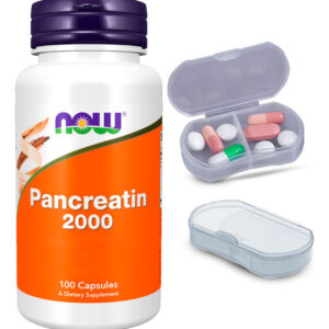 Pancreatina 2000 Now Foods 100 Cáps + Porta Cápsulas