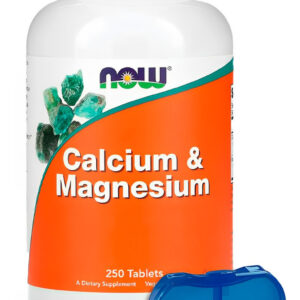Cálcio E Magnésio 500/250mg Now Foods 250 Tabs +porta Cáps