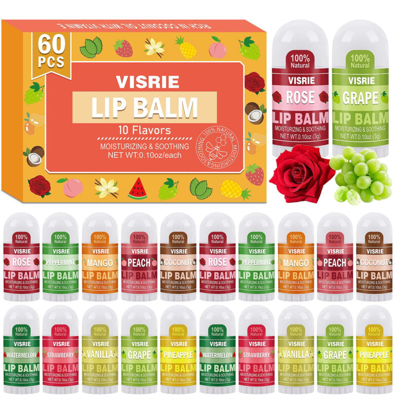 Bálsamo Labial Visrie Mini 60 Unidades Com Vitamina E E Óleo