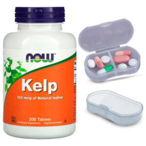 Kelp Algas Now Foods Iodo Natural 200 Tabls + Porta Cápsulas