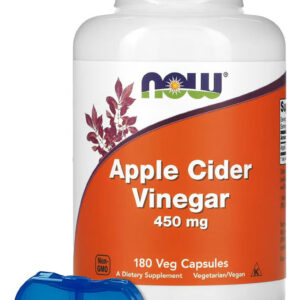 Vinagre De Maçã 450mg Now Foods 180 Veg Cáps + Porta Cápsula