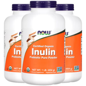 Inulina Orgânica Pó 454g Puro Importado 3un Now Foods