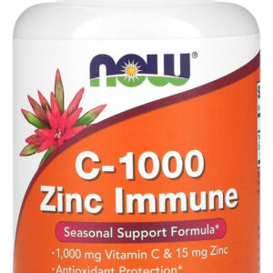 Vitamina C 1000 Zinco Imune 90 Cáps Now Foods 1000mg S/sabor