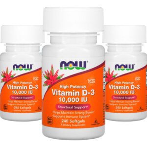 Now Foods Vitamina D3 250mcg Alta Potência 240 Softgels 3un