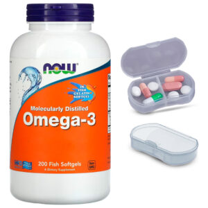 Ômega-3 1.000mg Now Foods 200cáps Softgels + Porta Cápsulas