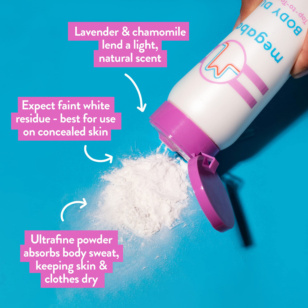 Pó Corporal Absorvente De Suor Megababe Body Dust 175ml - Imagem 2