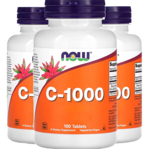 Vitamina C 1000mg+r. Mosqueta 100tab Importado 3un Now Foods