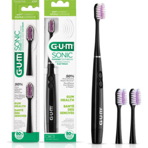 Escova De Dentes Gum Sonic Powered Capered Bristles Black Bu
