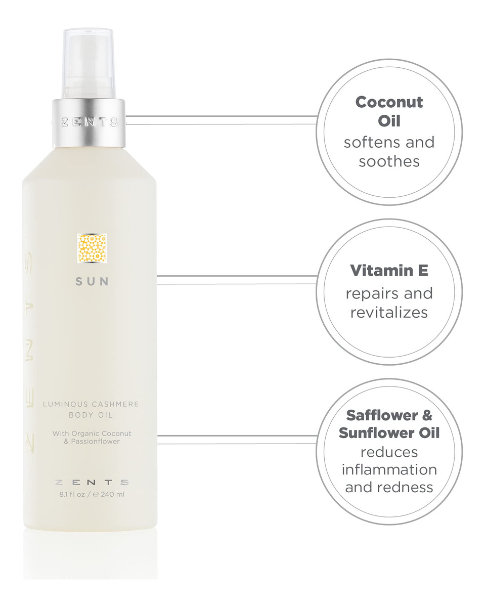 Óleo Corporal Zents Luminous Cashmere Suaviza E Hidrata 240 - Imagem 6