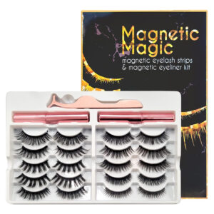 Conjunto De Cílios Magnéticos, Cílios Âmbar Com Delineador,