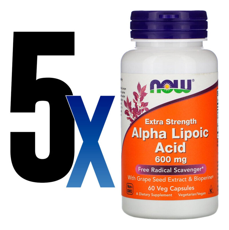Ácido Alfa Lipóico 600mg Now Foods 60veg Caps 5un - Imagem 2