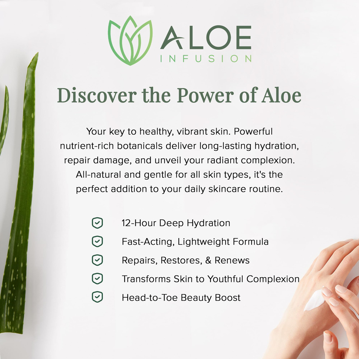Hidratante De Infusão De Aloe Para Corpo/rosto Com Aloe Vera - Imagem 3