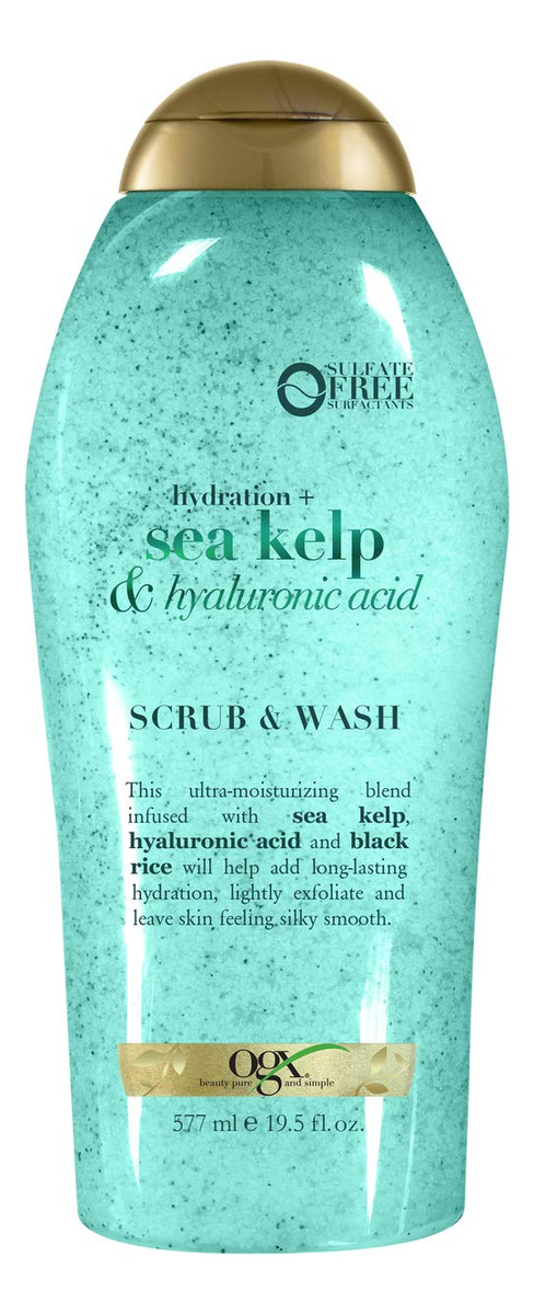 Esfoliante E Sabonete Corporal Ogx Sea Kelp E Ácido Hialurôn