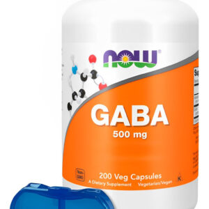 Now Foods Ácido Gaba 500mg E Vit B6 200cáps + Porta Cápsulas