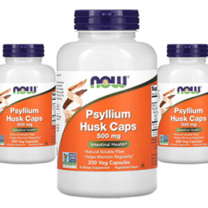 Fibra De Psyllium 500mg Now Foods Psyllium 200veg Caps 5un Sabor Sem Sabor