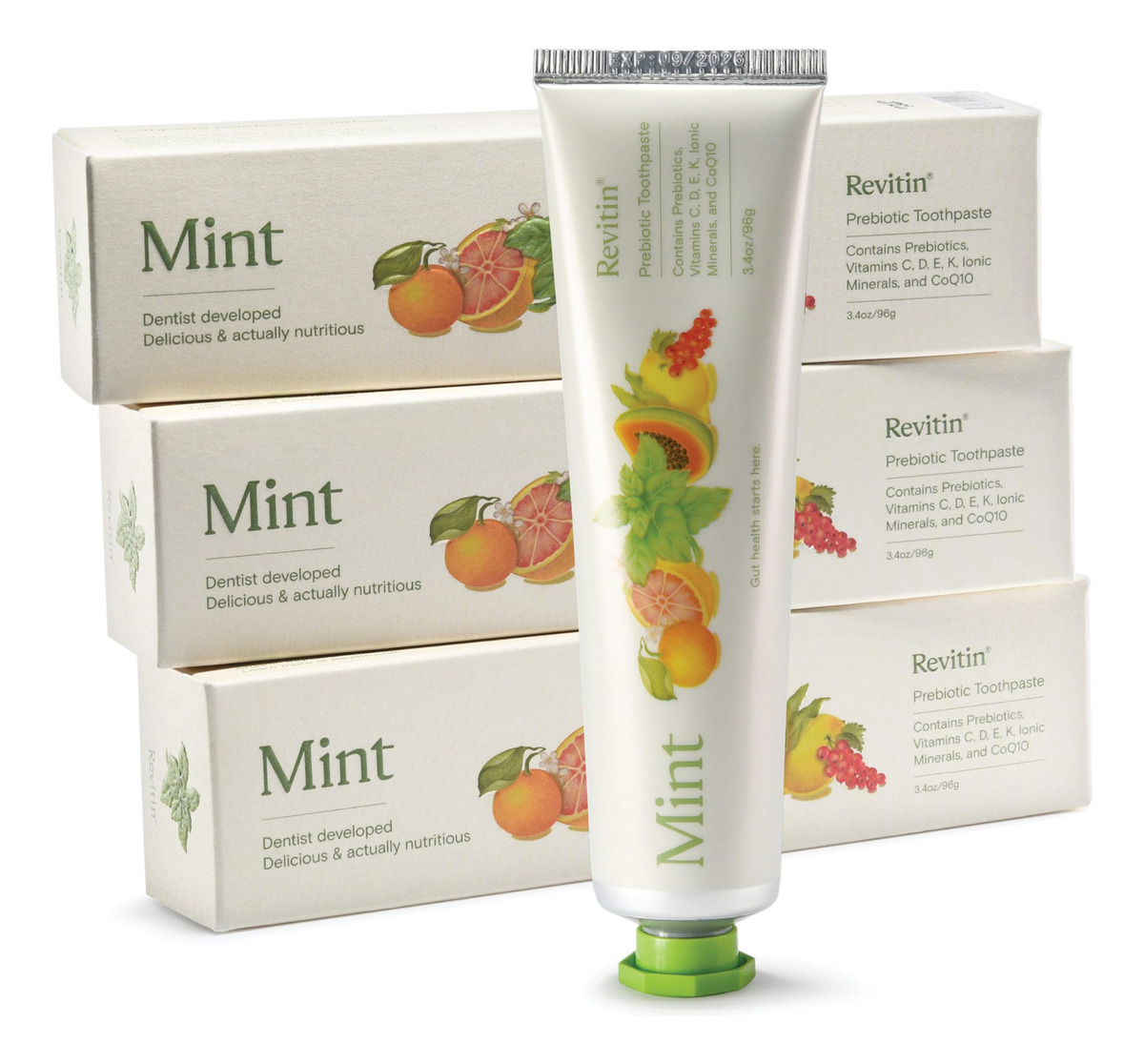 Creme Dental Revitin Gel De Menta Prebiótico Sem Flúor 100ml
