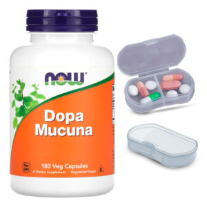 Extrato De Dopa Mucuna Now Foods 180 Cáps + Porta Cápsulas