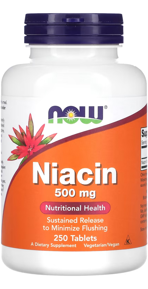 Niacina 500mg Now Foods Niacin Vitamina B-3 250 Tablets