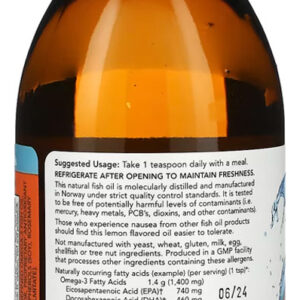 Ômega 3 Fish Oil Now Foods 200ml Sabor Limão + Porta Cápsula