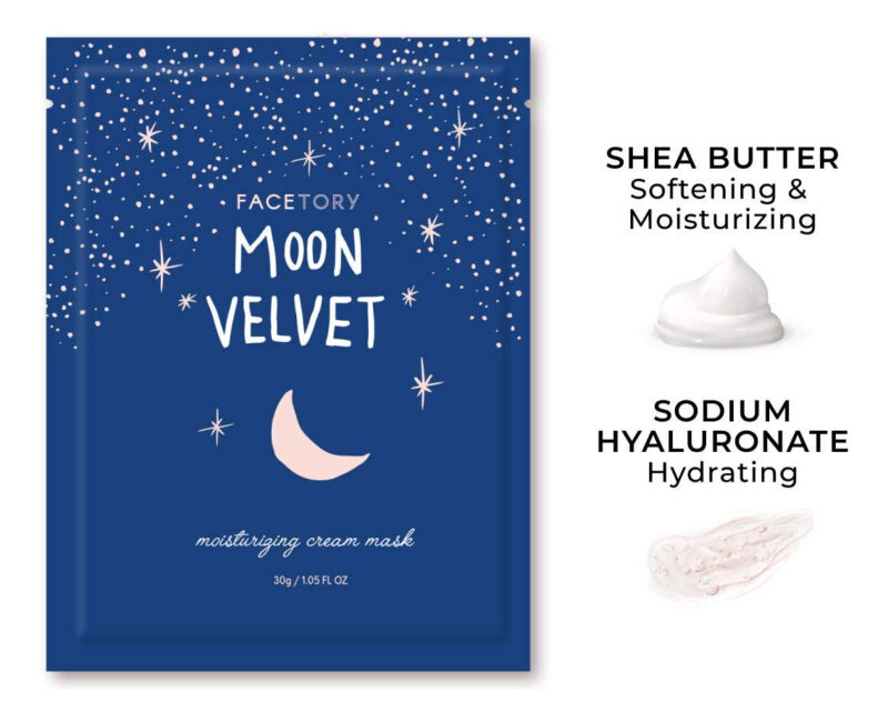 Máscara De Lençol Facetory Moon Velvet Hidratante Com Mantei - Image 3