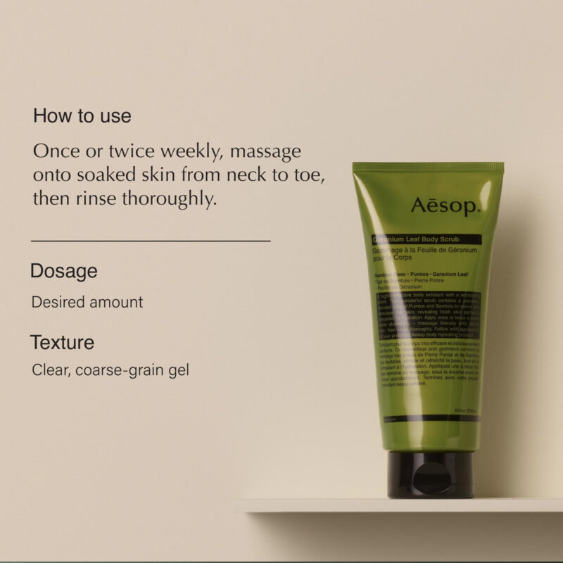 Esfoliante Corporal Aesop Geranium Leaf 180ml Vegan Sem Para - Image 2