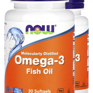 Ômega-3 Molecularmente Destilados Now Foods 30softgels 2un Sabor Sem Sabor