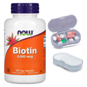 Biotina 5000mcg Now Foods 120 Caps + Porta Cápsulas