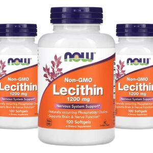 Lecitina Lecithin 1200mg Now Foods 100cap Softgels 3un Sabor Sem Sabor