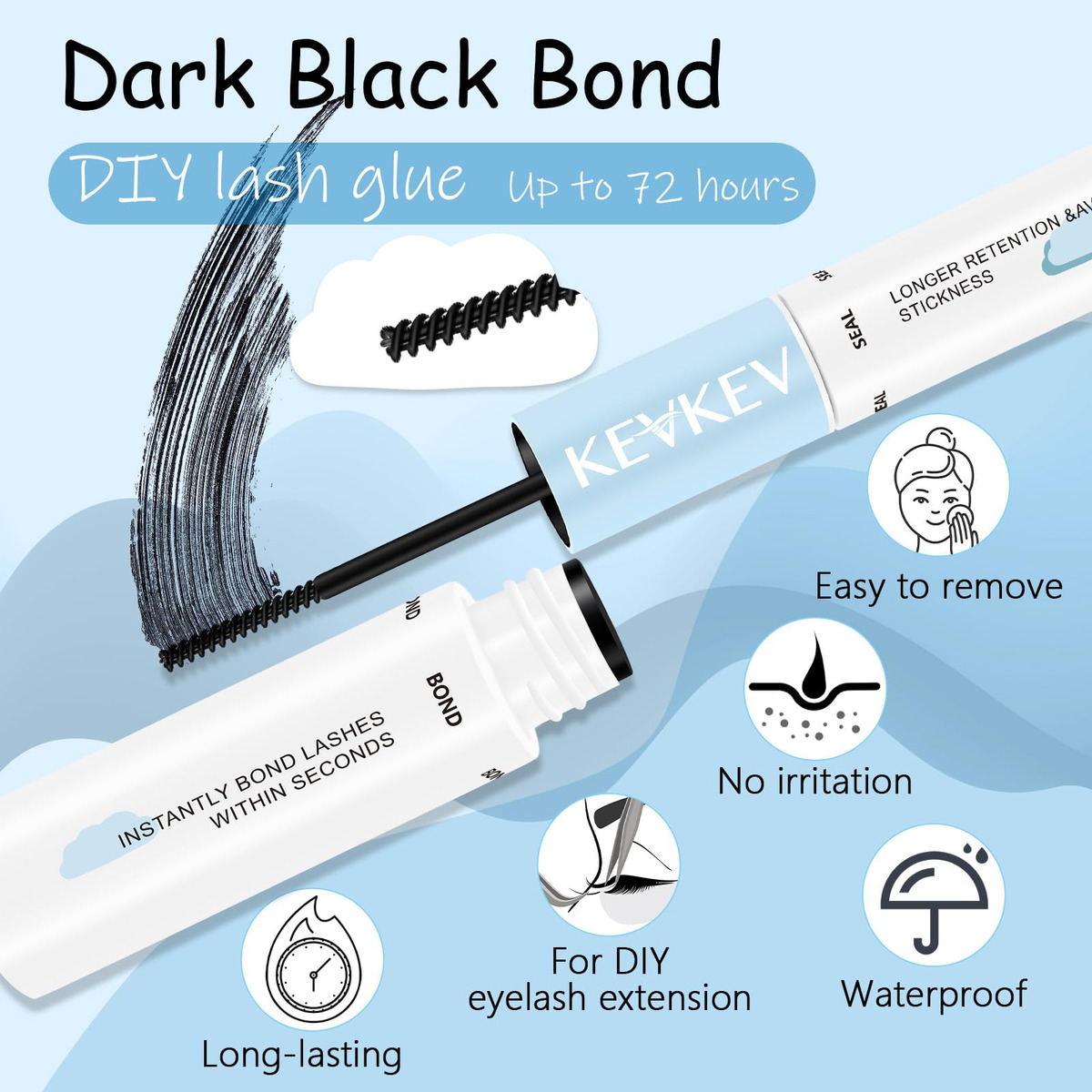 Cola Lash Bond And Seal Kevkev À Prova D'água 72 Horas 5ml+5 - Imagem 3