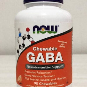 Now Gaba 90 Chewables Orgânico Vegan 500mg Gaba Ácido Gamma- Sabor Laranja