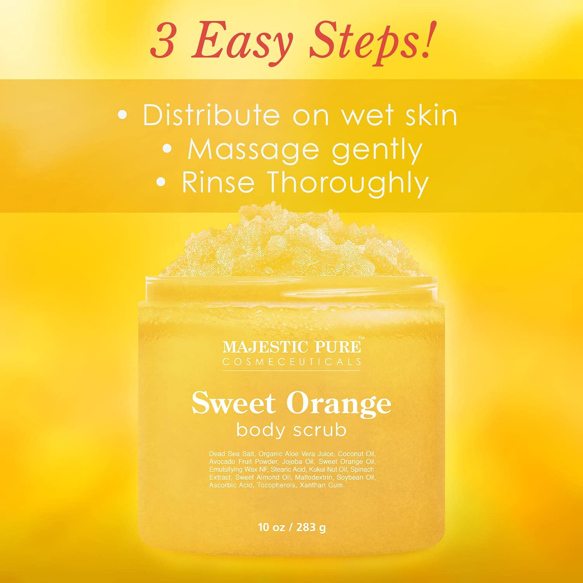 Esfoliante Corporal Majestic Pure Sweet Orange 300ml Para To - Imagem 3