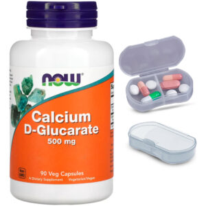 D-glucarato Cálcio 500mg Now Foods 90 Caps + Porta Cápsulas