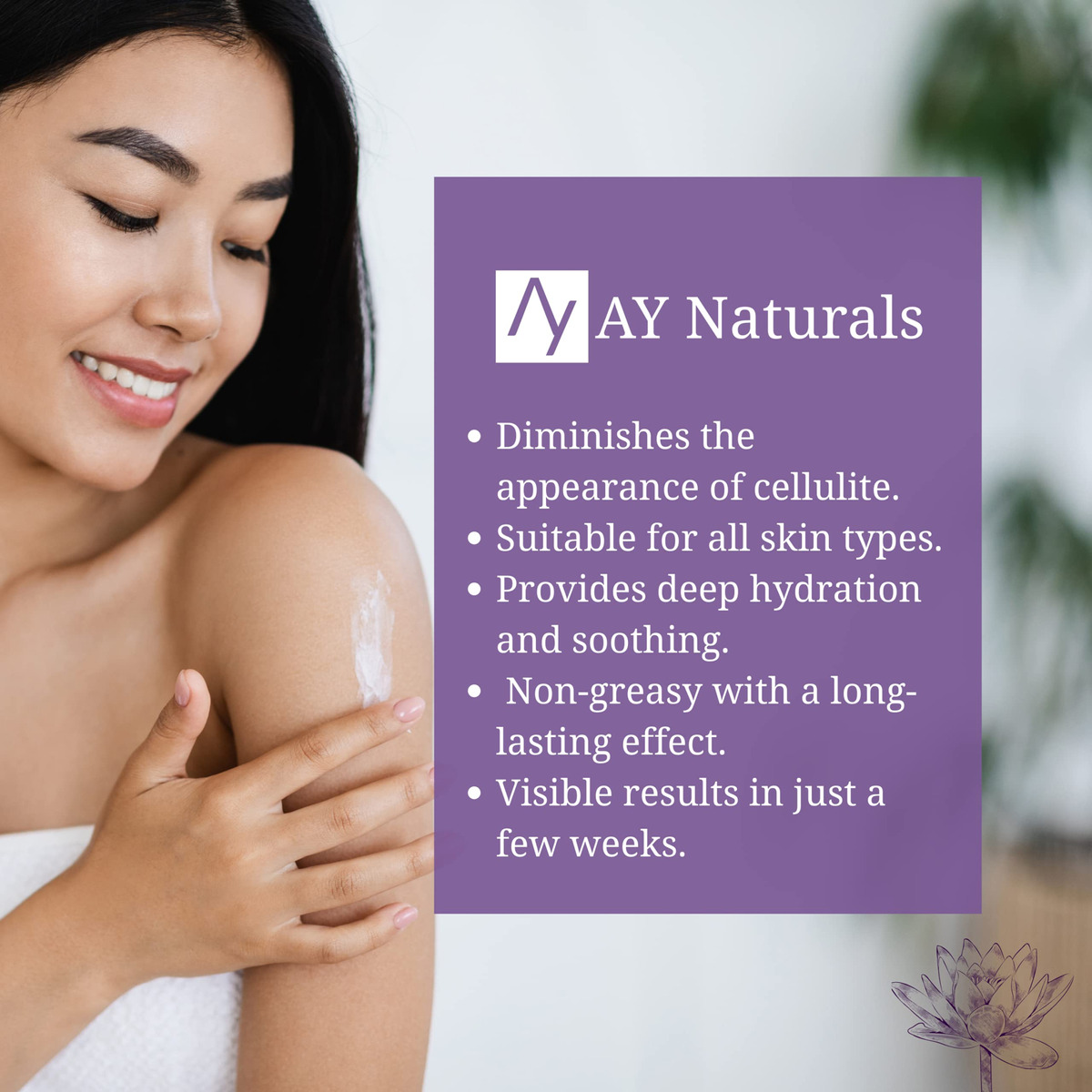 Creme Hidratante Ay Naturals Anticelulite Com Cafeína 250 - Imagem 4