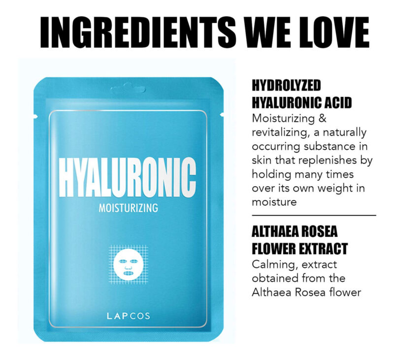 Máscara De Lençol Com Ácido Hialurônico Lapcos, Hidratação D - Image 3