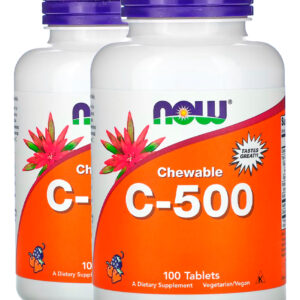 Vitamina C-500 Now Foods 100 Tablets Sabor Cereja 2un