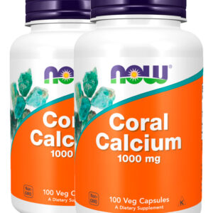 Coral Cálcio 1000mg 100 Cáps Importado 2un Now Foods