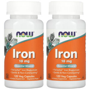 Ferro Bisglicinato 18 Mg Now Foods 120 Cápsulas 2un