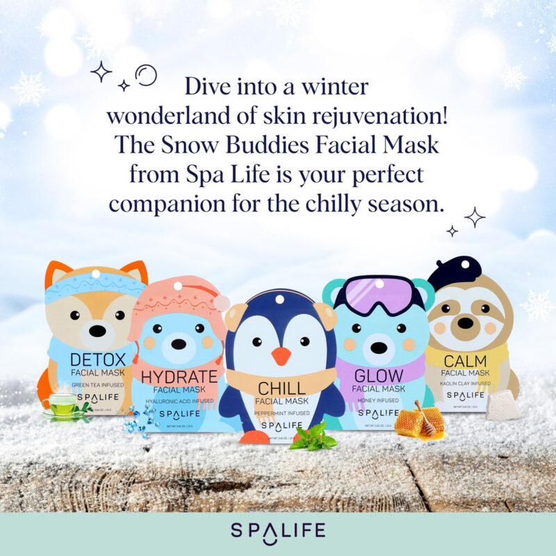 Máscara Facial Spalife Snow Buddies, Pacote Com 10, Hidratan - Image 2