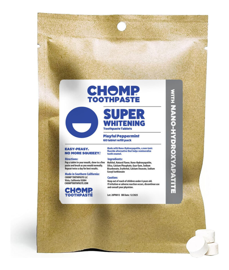 Comprimidos De Creme Dental Chomp Super Whitening Com Nano H