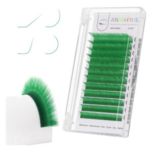 Extensão De Cílios Annafris Classic Green 0,10 D Curl 8-15mm