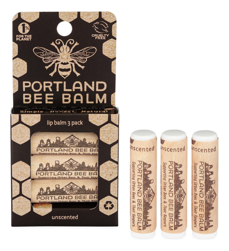Bálsamo Labial Portland Bee Balm, Sem Perfume, 3 Unidades, T