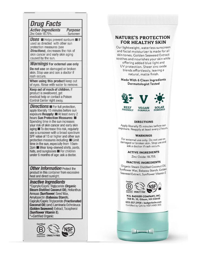 Protetor Solar Badger Zinc Oxide Face Spf 30 50 Ml, Pacote C - Image 2