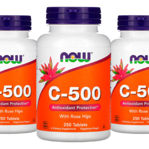Vitamina C 500mg E Rosa Mosqueta Now Foods 250tabls 3un