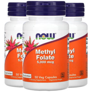 Folato De Methyl 5000mcg Now Foods 50 Cápsulas Importado 3un